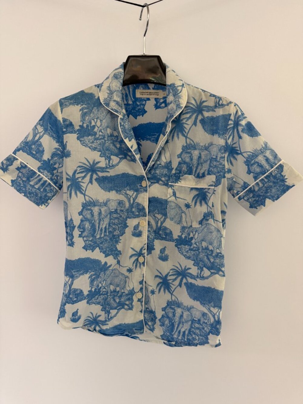 Desmond & Dempsey Loxodonta Pajama Set S - Picture 2 of 9